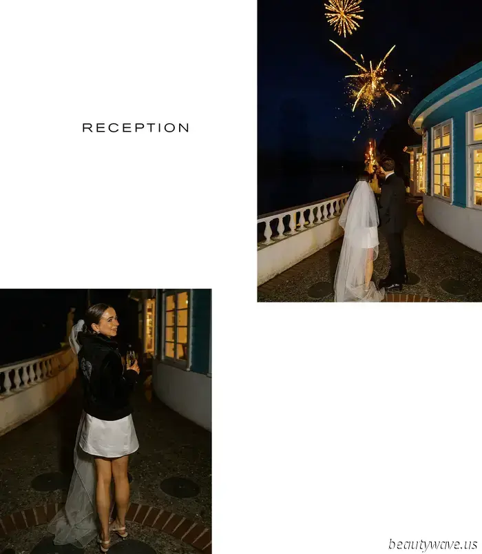 This lovely bride donned a stylish Reformation minidress for her intimate wedding in Wales, which had 26 guests.