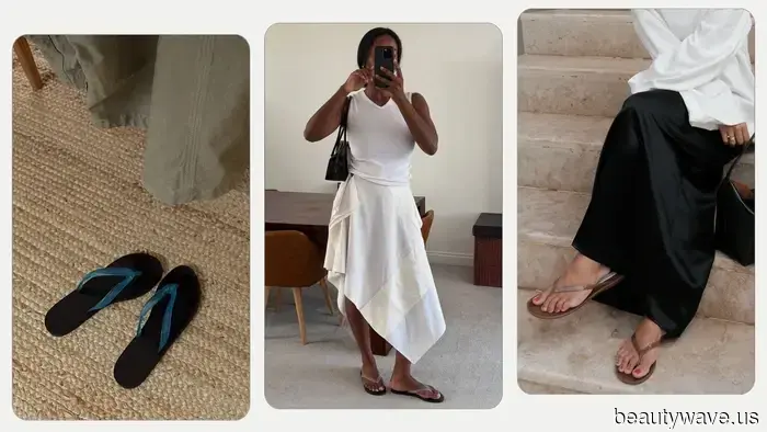 No, Not Leather: This Summer, It Girls Are Sporting This Y2K Flip-Flop Trend With Shorts, Skirts, and Dresses.