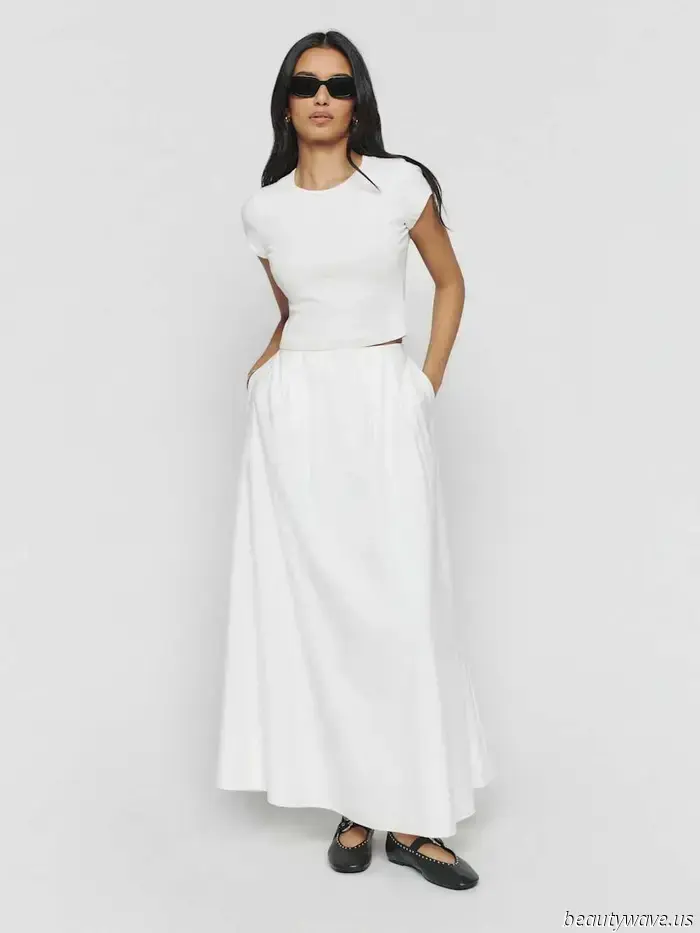 Put Away the Flip-Flops—These Classic Sandals Enhance the Beauty of White Skirts.