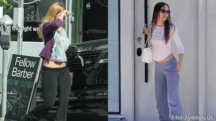 Addison Rae und Lily-Rose Depp trugen die Pant- und Schuhkombination der 2000er, die ein Comeback feiert.