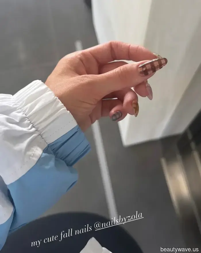 Kylie Jenner's Jelly Plaid Nails Showcase That This OPI Color Is Definitely the Most Versatile.