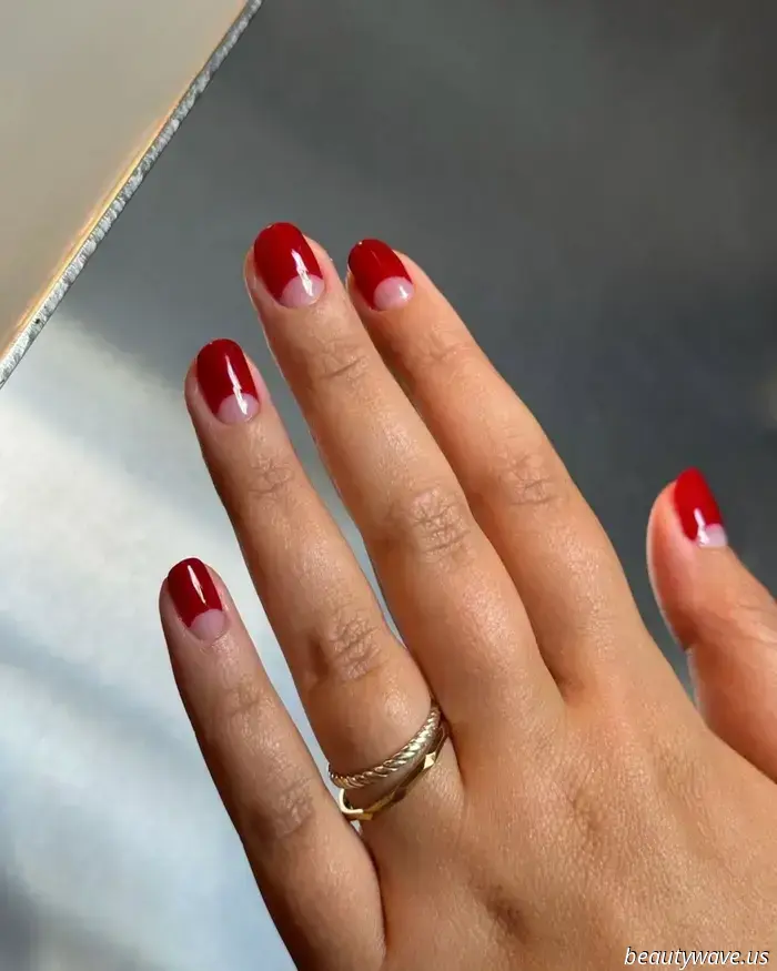If you find French tips uninteresting, you should consider the half-moon manicure instead.