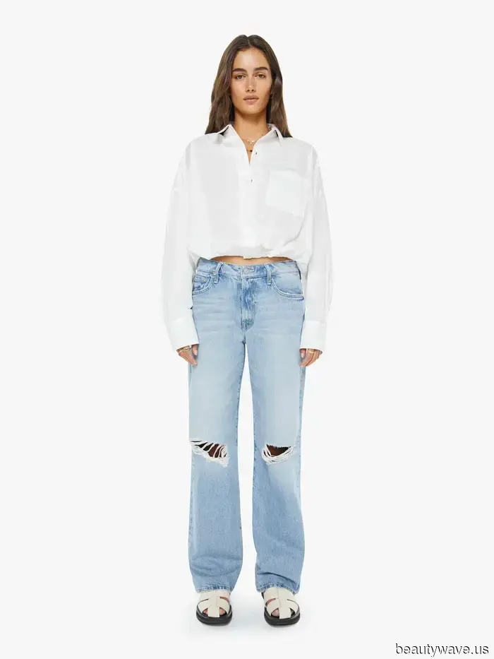 Boho blouses are currently trending, but I believe they pair best with this particular jeans style.