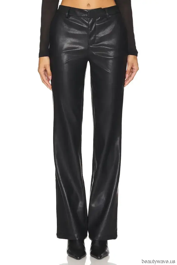 Absolutely, leather pants are trendy, but Elsa Hosk is aware that they appear most stylish when paired like *this*.