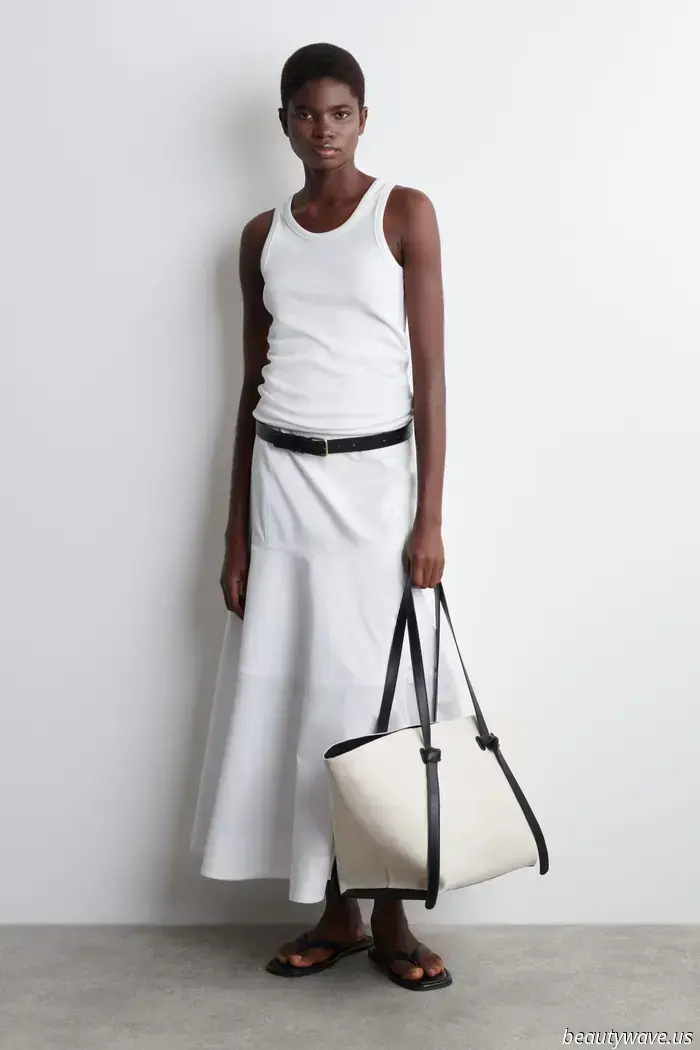 Put Away the Flip-Flops—These Classic Sandals Enhance the Beauty of White Skirts.