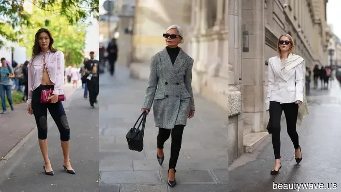 Throughout Paris Fashion Week, everyone was pairing leggings with this shoe trend, and I'm making a note of it.