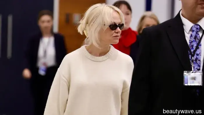 Pamela Anderson’s airport outfit features the classic French-girl shoe and bag combination that I genuinely suggest for travel.