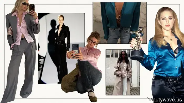This Satin Shirt Trend Seems to Come Directly from Tom Ford's Gucci Period—Here Are 7 Ways Style Influencers Are…