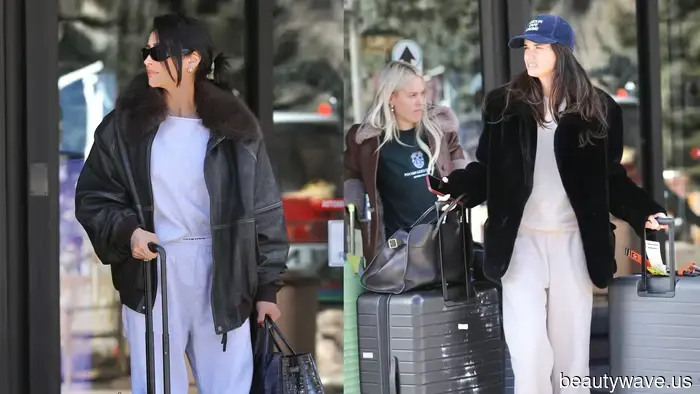 Entschuldigung, Leggings&mdash;It-Girls fliegen privat nach Aspen in Jogginghosen und dem elegantesten Manteltrend des Winters.