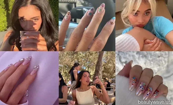 Le unghie scintillanti sono *tornate* per l'estate&mdash;Dua, Kylie e Sabrina approvano la tendenza