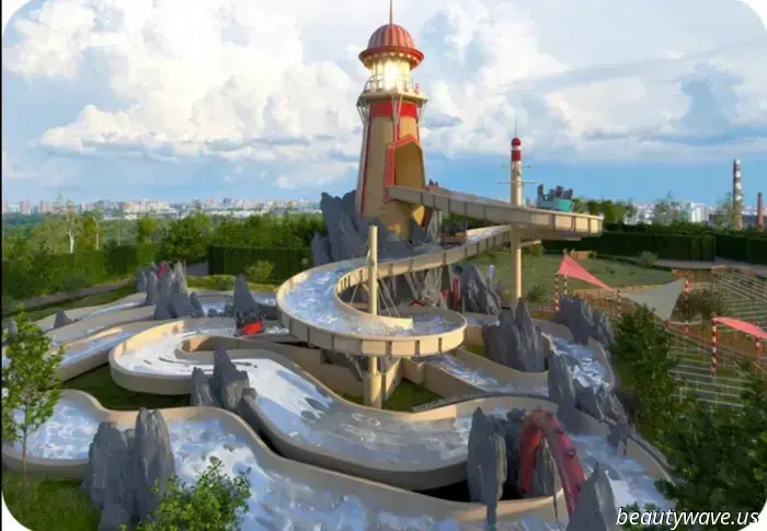 Dream Island has begun installing a water attraction in the outdoor park — a rafting ride on a 250‑meter whitewater river.