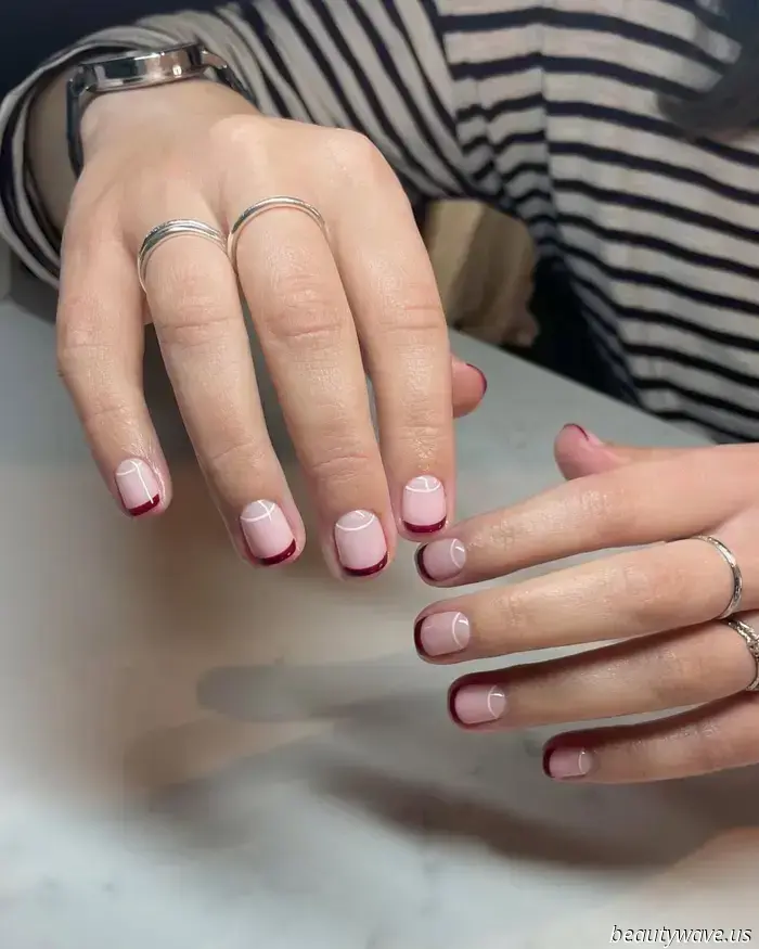 If you find French tips uninteresting, you should consider the half-moon manicure instead.