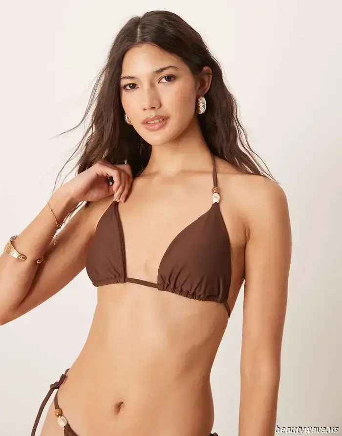 Indeed, black bikinis are stylish, but this refined color is undeniably more appealing right now.