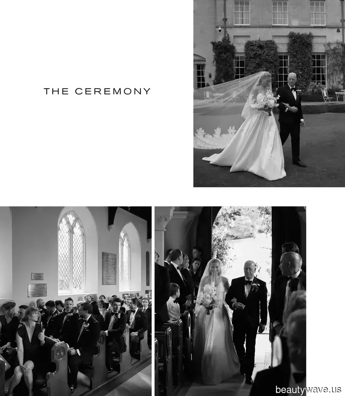 This stunning bride donned a Vera Wang gown and Manolo Blahnik shoes for her sophisticated, timeless countryside wedding.