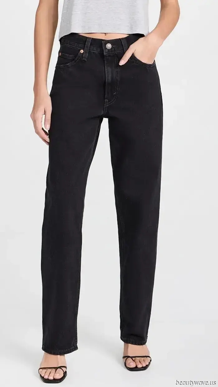 Low-rise jeans and ballet flats appear outdated when compared to the current trend of jeans paired with sneakers.