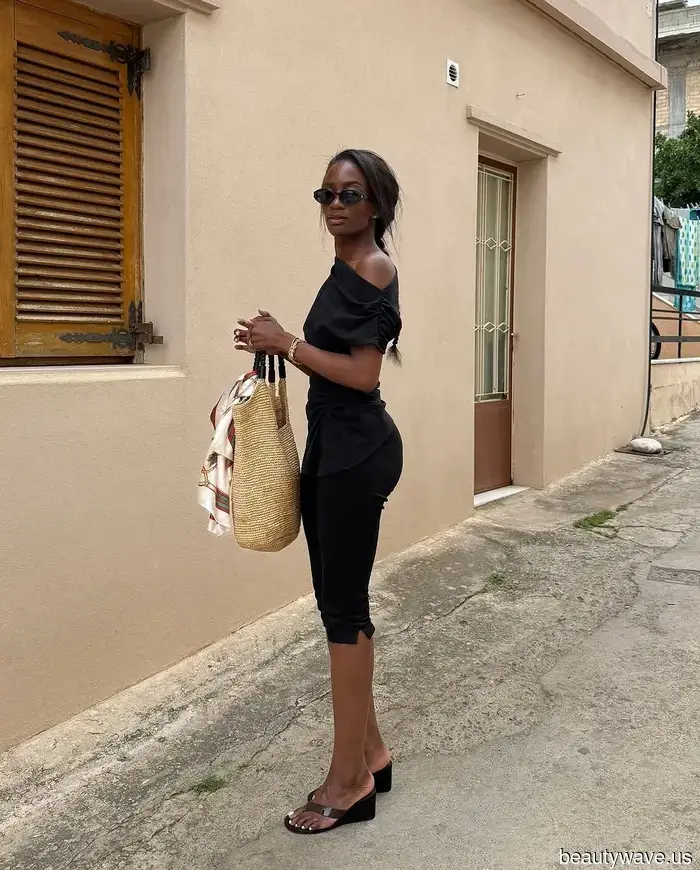 Il modo francese di abbinare i pantaloni capri neri questo autunno