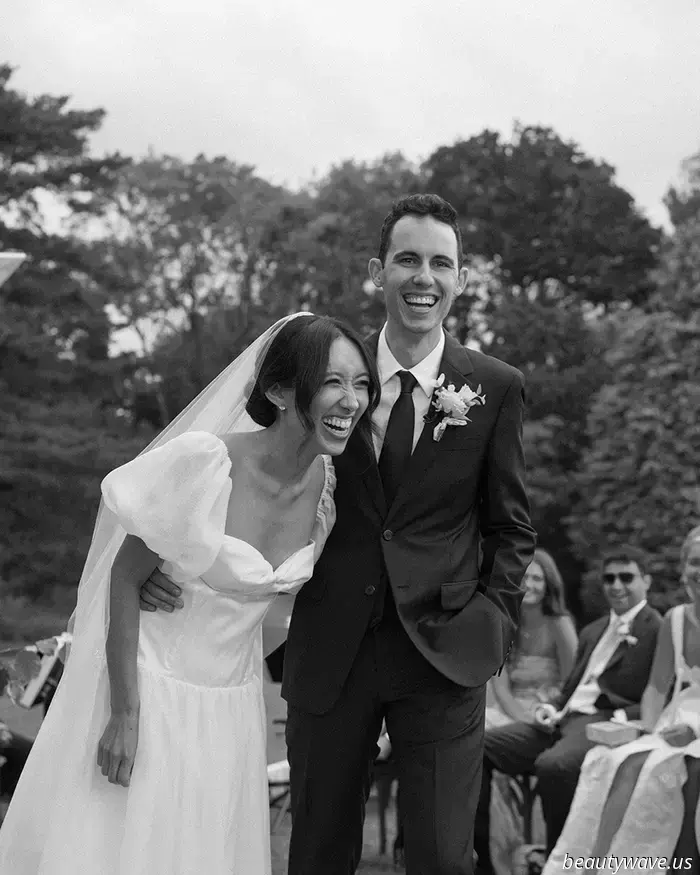 This stunning Babington House wedding featured a Brazilian welcome BBQ, a custom gown, and an adorable puppy.