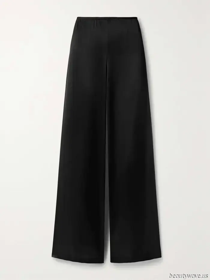 Como por arte de magia, este estilo de pantalón brillante hace que los conjuntos completamente negros luzcan tan elegantes