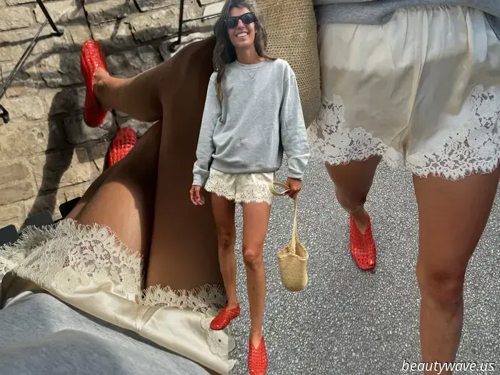 This fashionable French woman combined the summer's debated shoe and shorts trends, resulting in an incredibly chic outfit.