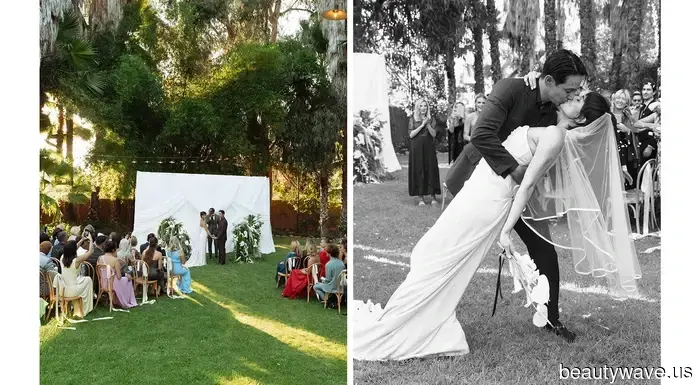 The Bride Donned a Unique Custom Look for Her Upscale Backyard Wedding in Ojai.