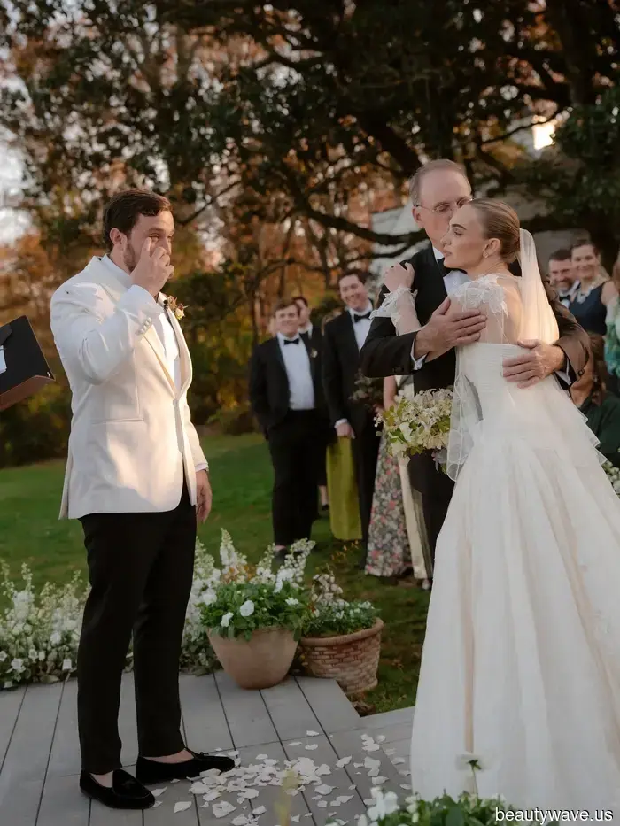 The bride chose Danielle Frankel and vintage Ralph Lauren for her wedding at Blackberry Farm.
