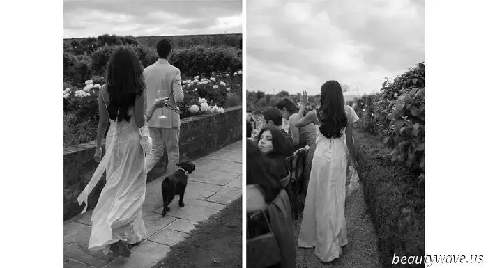 This stunning Babington House wedding featured a Brazilian welcome BBQ, a custom gown, and an adorable puppy.