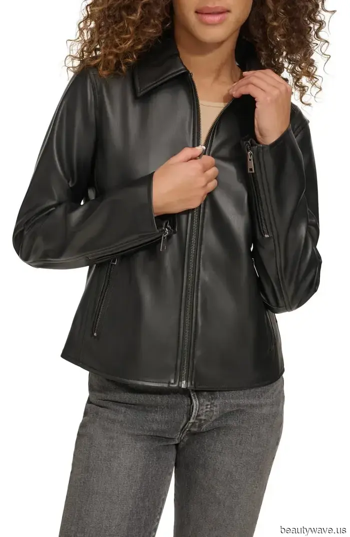 Absolutely, leather pants are trendy, but Elsa Hosk is aware that they appear most stylish when paired like *this*.