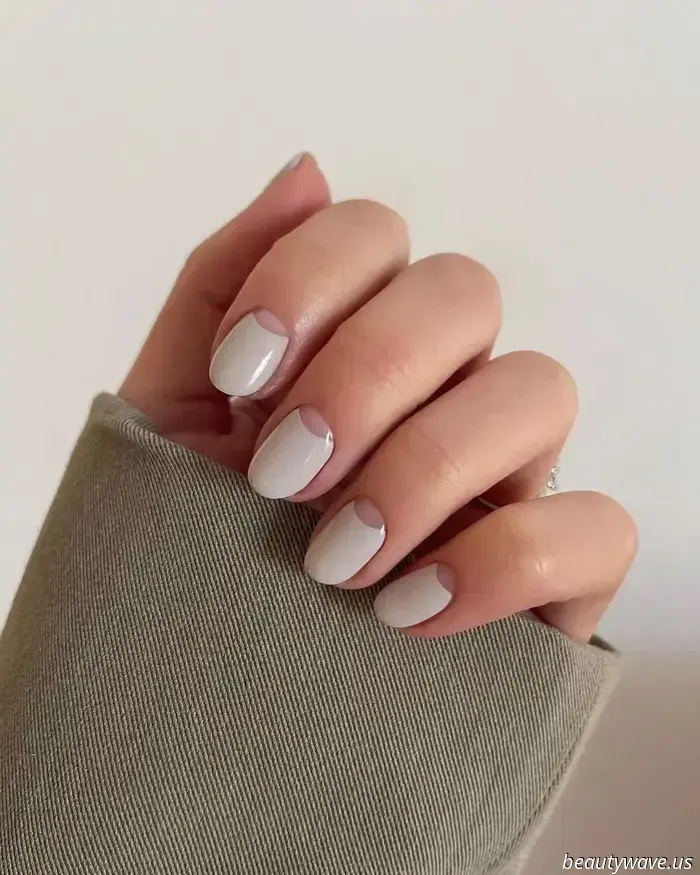 If you find French tips uninteresting, you should consider the half-moon manicure instead.