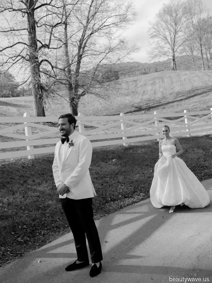 The bride chose Danielle Frankel and vintage Ralph Lauren for her wedding at Blackberry Farm.