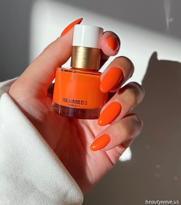 Orangefarbene Nägel sind alles, was ich gerade tragen möchte — 17 Designs, die ich fotografiert habe