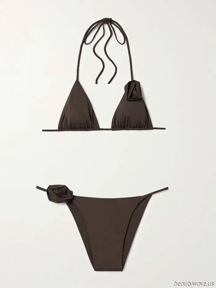 Indeed, black bikinis are stylish, but this refined color is undeniably more appealing right now.