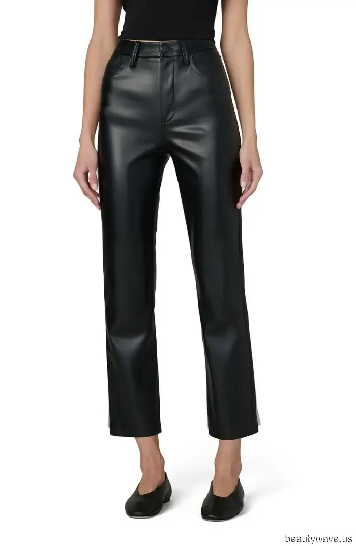 Absolutely, leather pants are trendy, but Elsa Hosk is aware that they appear most stylish when paired like *this*.