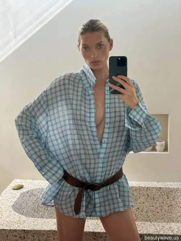 Elsa Hosk trug gerade die Unterlage unter 40 £, die vor September ausverkauft sein wird.
