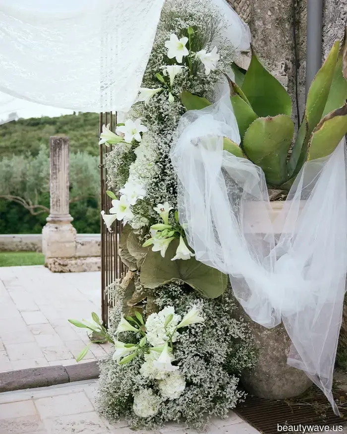 This fashion-forward couple got married at a 19th-century Sicilian masseria, donning custom outfits created by the bride.