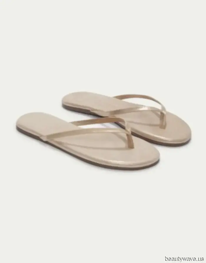 Not Black, Not Red—Flip-Flops Appear Most Stylish When Paired With Summer Dresses In This Refined Neutral Shade.