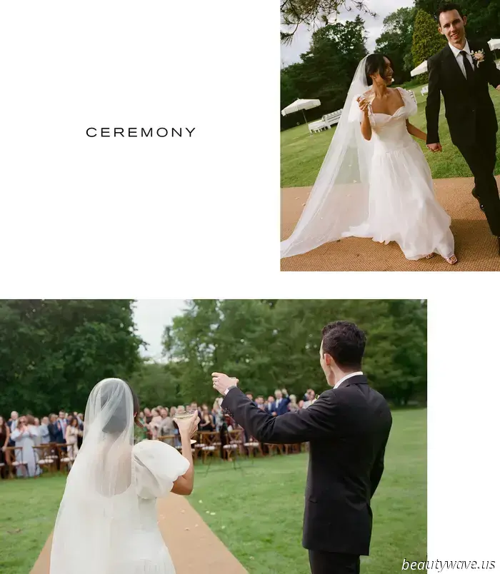 This stunning Babington House wedding featured a Brazilian welcome BBQ, a custom gown, and an adorable puppy.