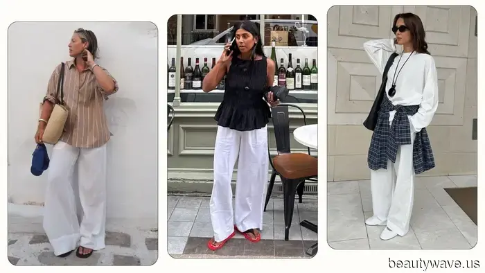 Fashion enthusiasts aren't stowing away their white linen trousers just yet—here's how they're styling them…