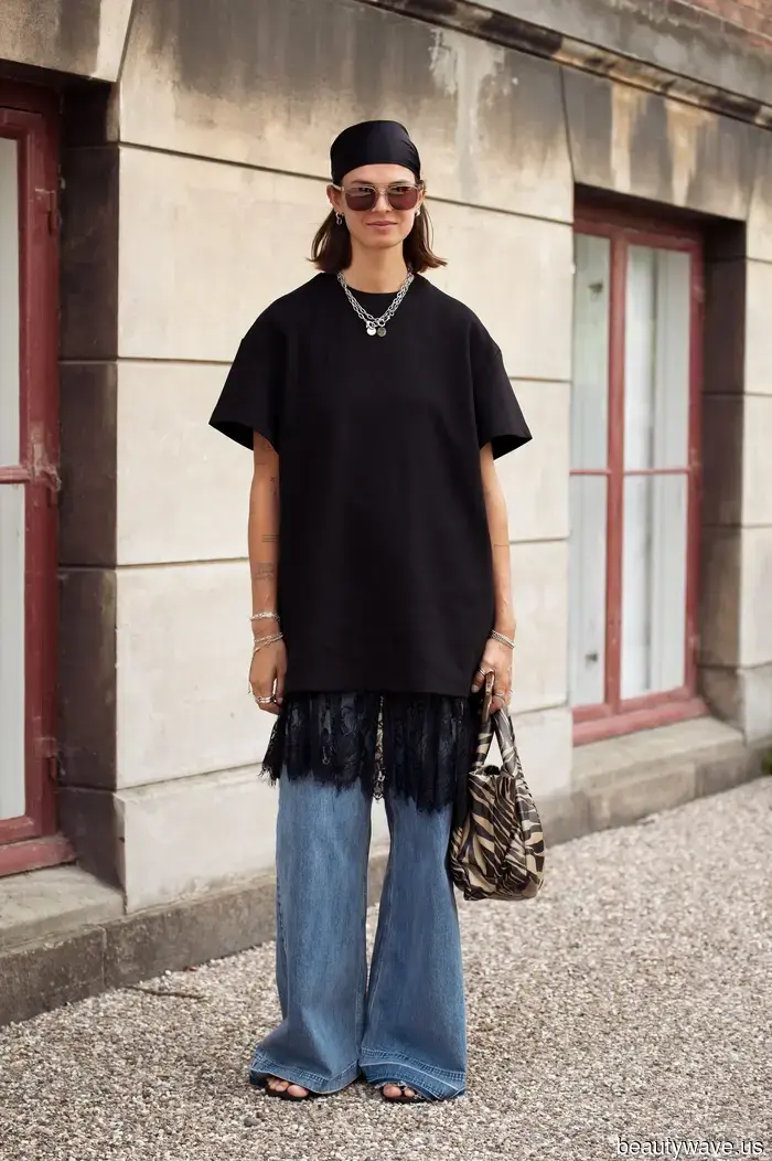 Scandi girls in Copenhagen showcased this debated layering trend with jeans during Fashion Week.