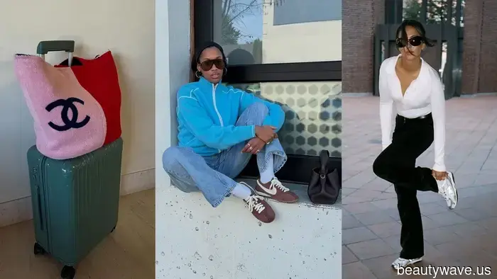 5 einfache Sommer-Flughafen-Outfits, die man mit Sneakers tragen kann