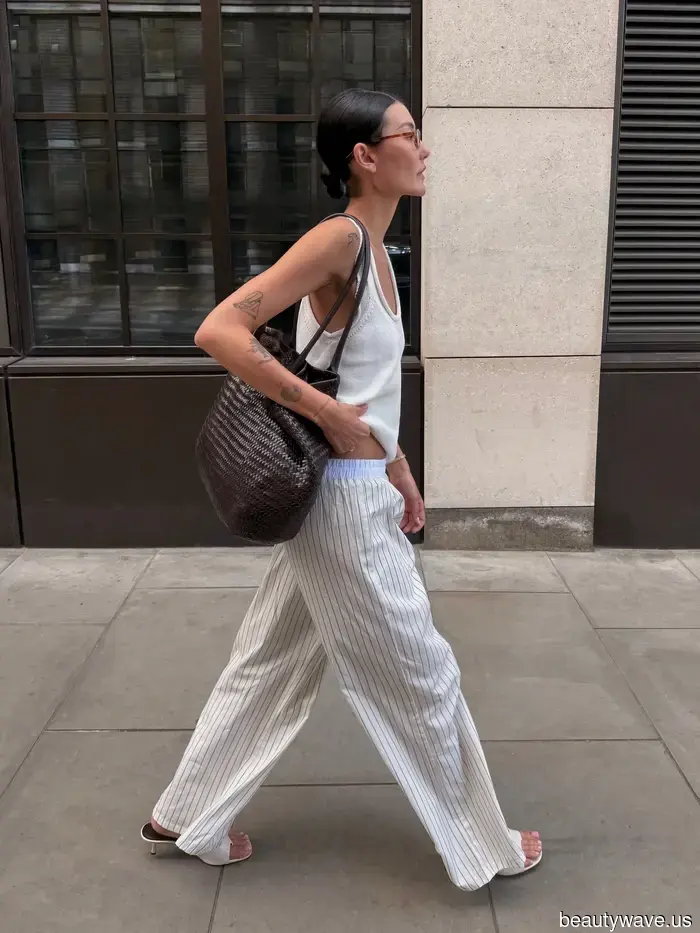 Not Linen, Not Taffeta—Stylish Dressers Are Embracing This Transitional Trouser Trend for Autumn.