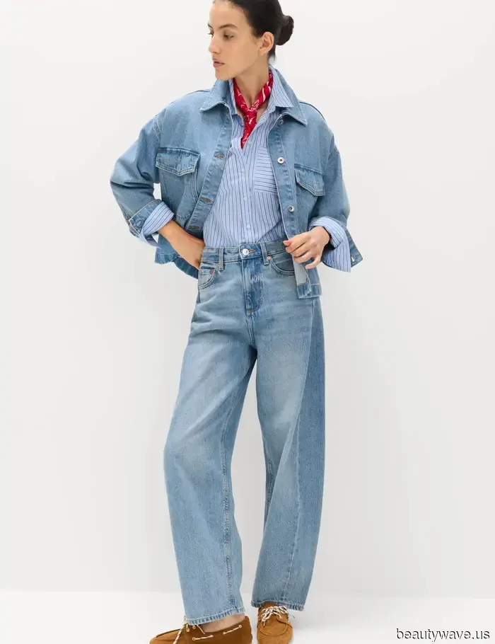 Nicht schmal, nicht weit&mdash;das sind die M&S Jeans, die schicke Frauen den ganzen Frühling über mit Blusen tragen werden.