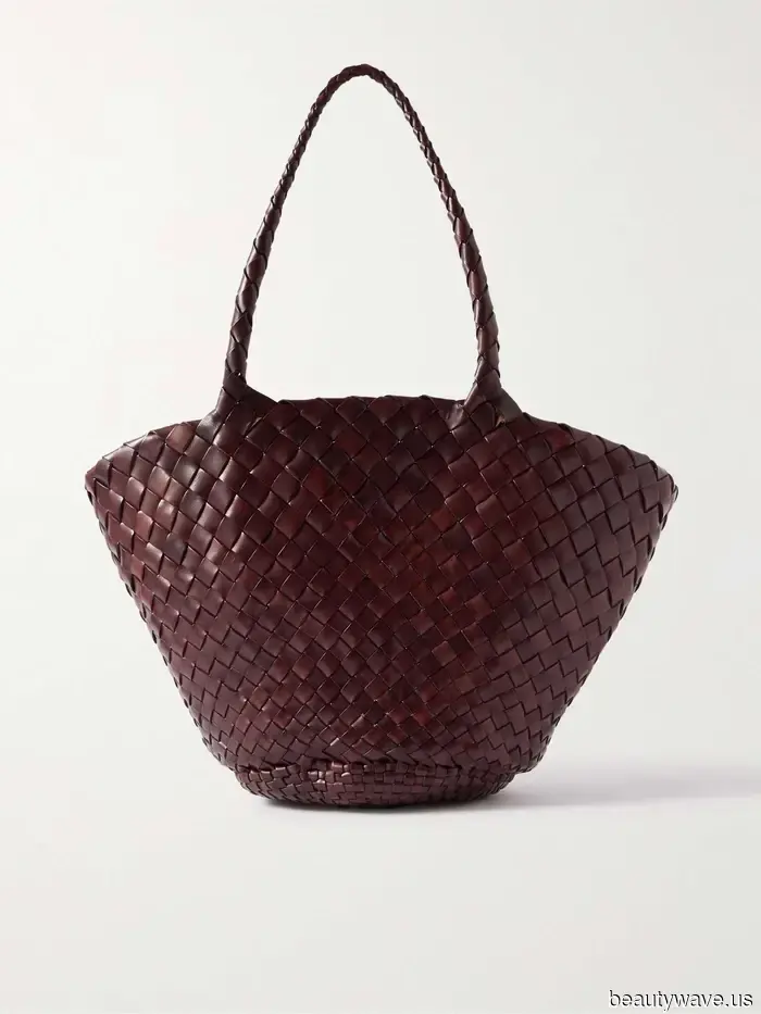If you’re purchasing a woven bag this summer, opt for this sophisticated, classic design.