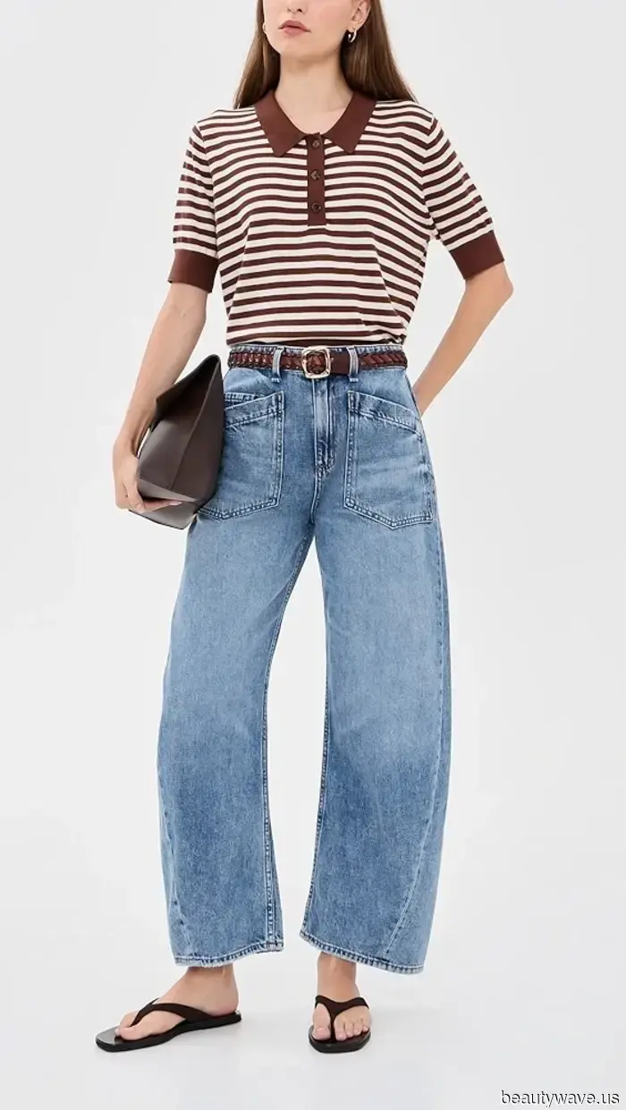 In 2026, the proper way to style barrel-leg jeans does not involve sneakers, loafers, or flip-flops.