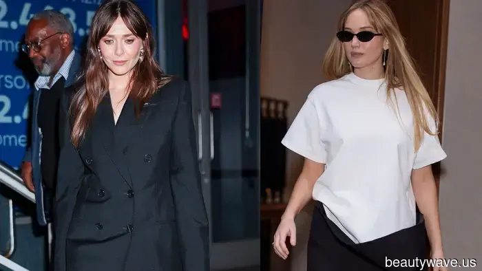 Il trend delle scarpe non convenzionali che Elizabeth Olsen e J.Law indossano per rendere le gonne classiche alla moda nel 2025