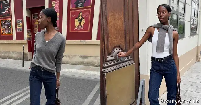 Acabo de encontrar *la* tendencia de denim que las mujeres parisinas están usando con tacones de gato.