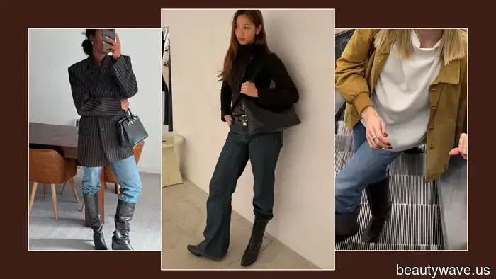 The Most Stylish Women I Know Are Employing This "Old-School" Styling Trick to Revitalize Their Boots and Jeans This Winter