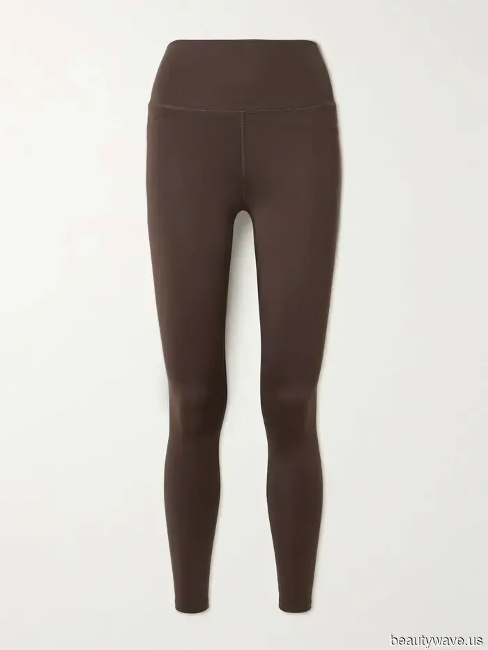 Rather than black, leggings appear most stylish in this sophisticated hue.