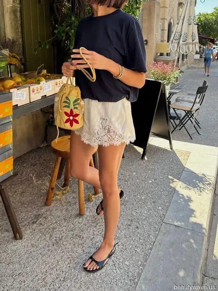 6 Pezzi Chic che le It Girl Abbinano ai Loro Pantaloni Corti e Gonne con Pizzo