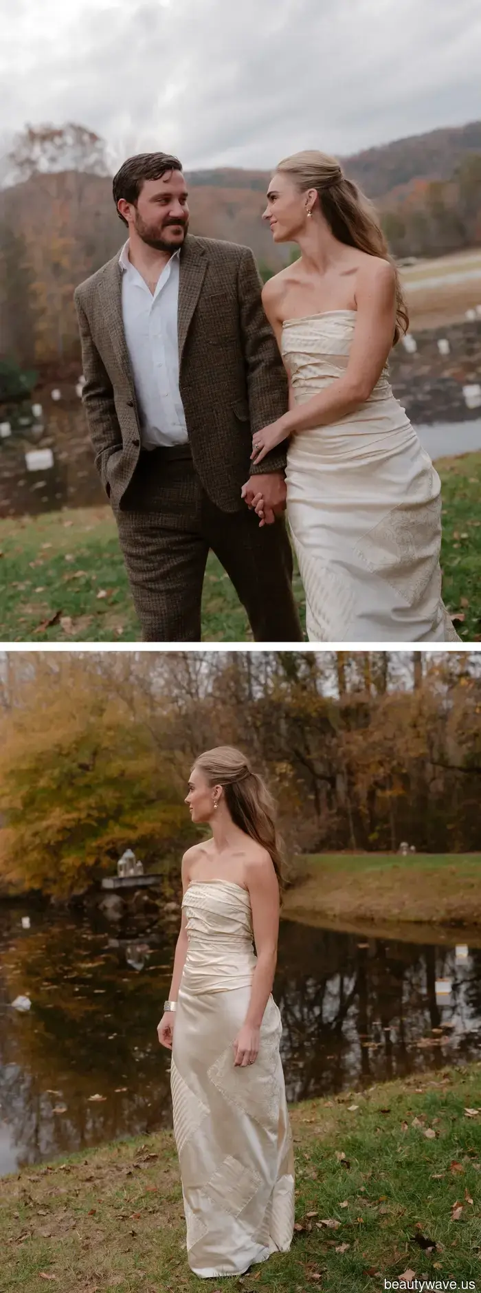 The bride chose Danielle Frankel and vintage Ralph Lauren for her wedding at Blackberry Farm.