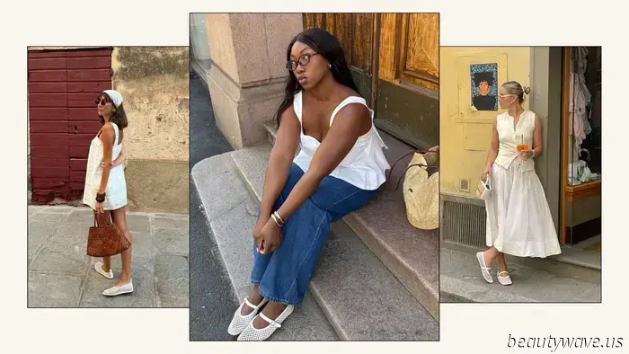 The fashionable flat shoes that individuals who prefer not to wear sandals are opting for with jeans and skirts instead.